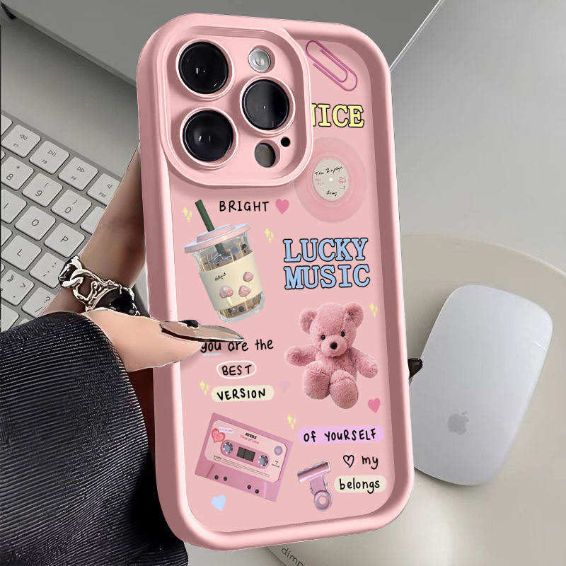 Beruang dan teh susu untuk case Samsung A20 A20S A21S A22 A23 A25 A30 A30S A31 A32 A33 A34 4G 5G cas