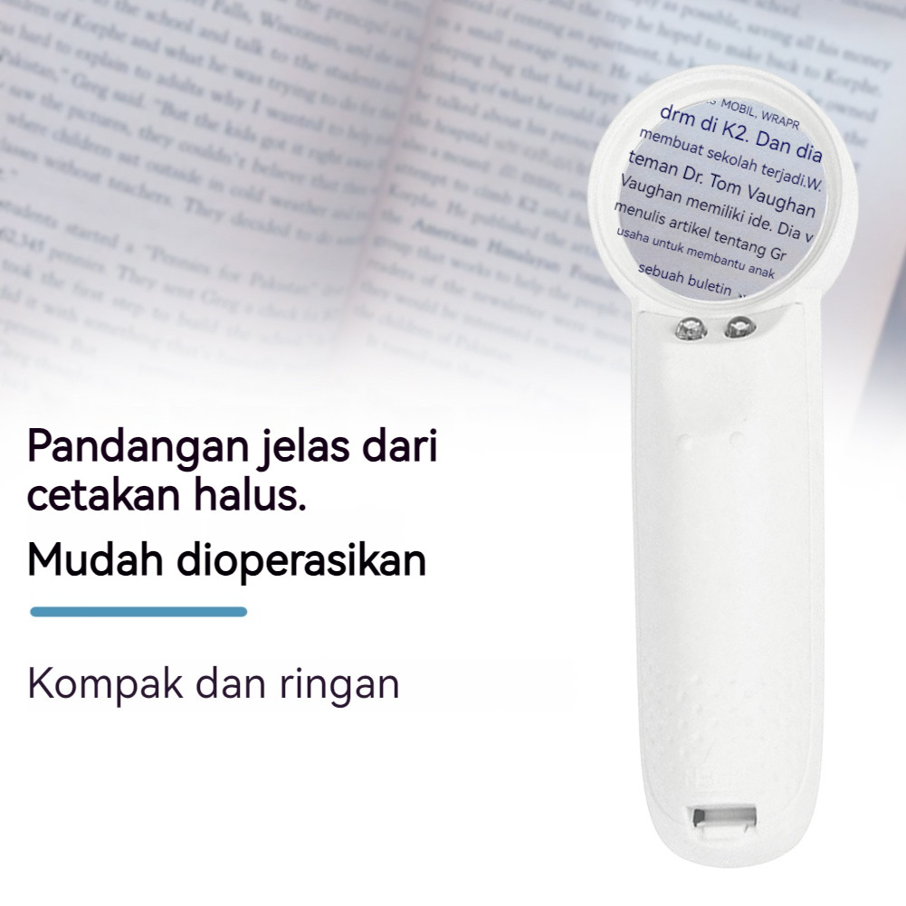 MS Magnifier Kaca Pembesar 15X Loop Fungsional Untuk Buku dan Perhiasan