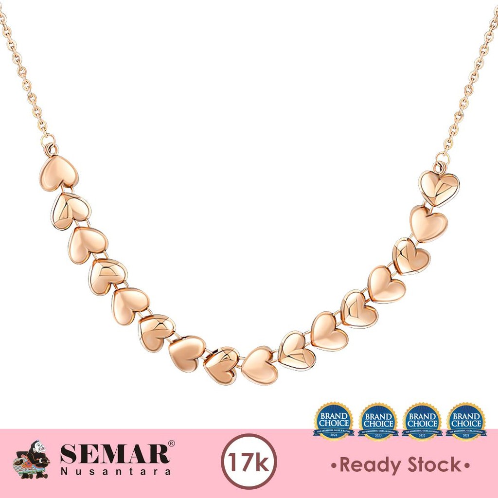 Kalung Emas Love Blooming Rose Gold 17K Semar Nusantara