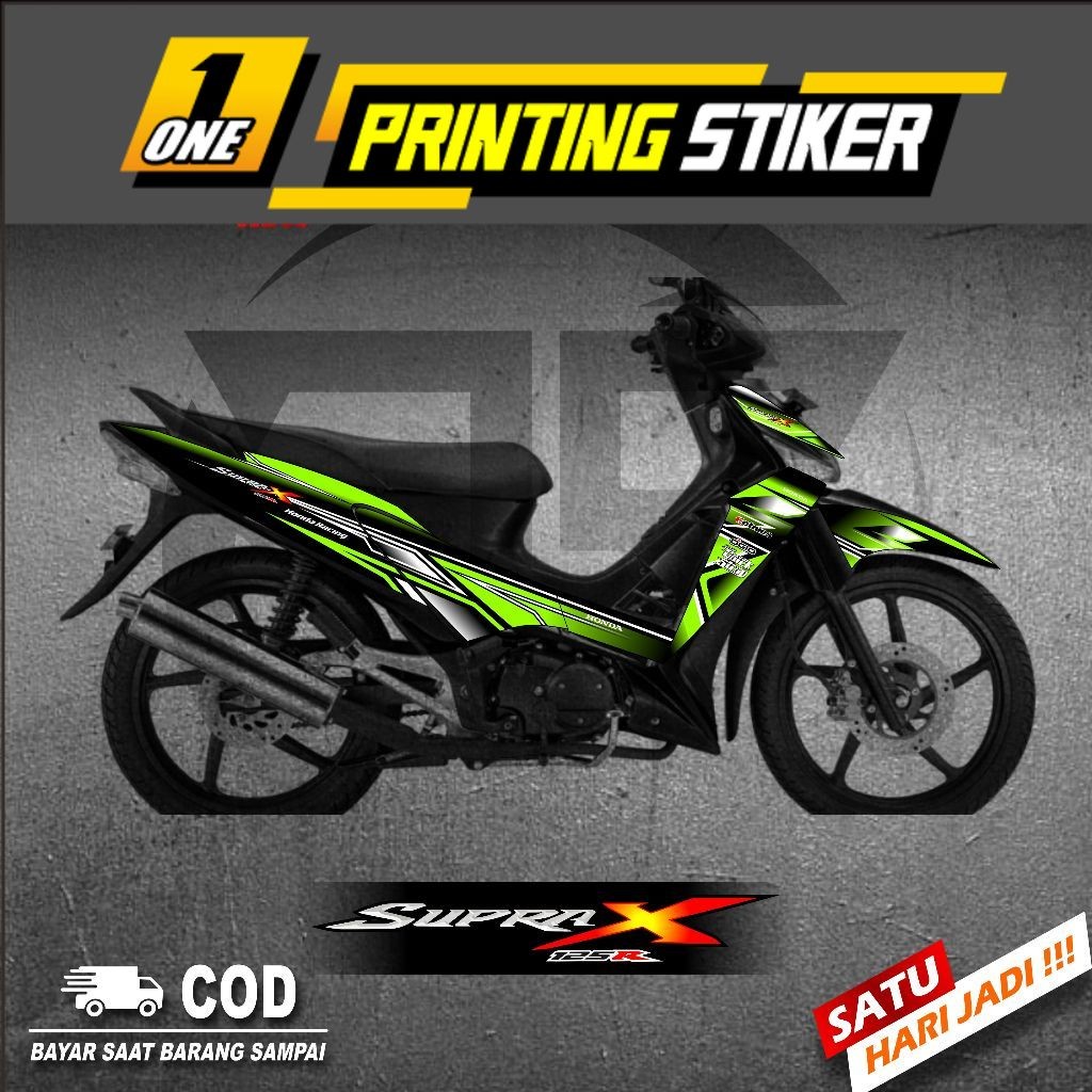 Sticker Striping Variasi Supra X 125 - Striping Motor Supra X 125 Motif Racing.