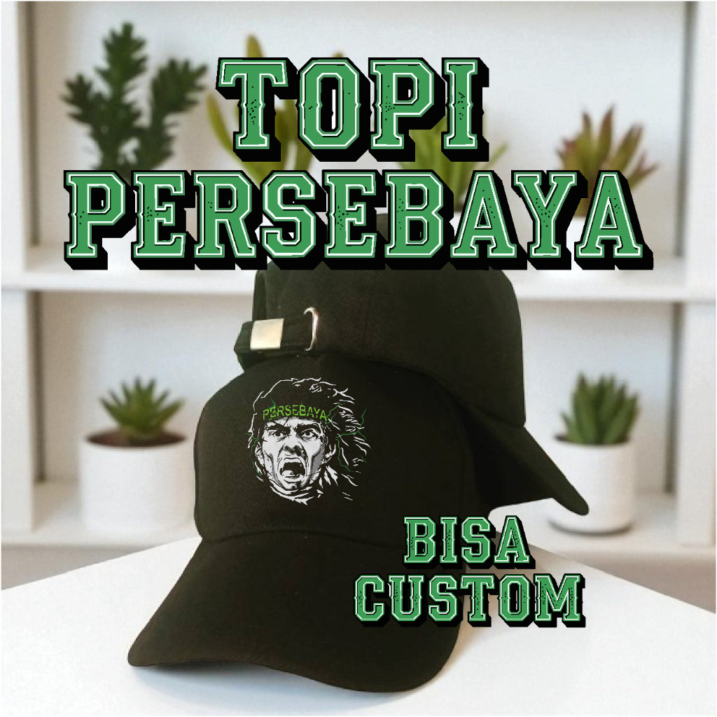 Topi Baseball Persebaya Custom Nama Logo | Topi Distro Persebaya Surabaya