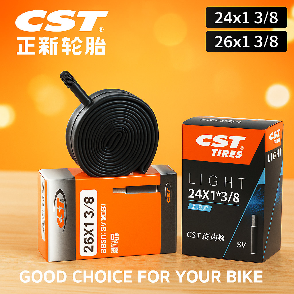 Ban Dalam CST 24 x 1 3/8 SV Pentil Schrader Besar AV Amerika Inner Tube Butyl Rubber Premium Sepeda 