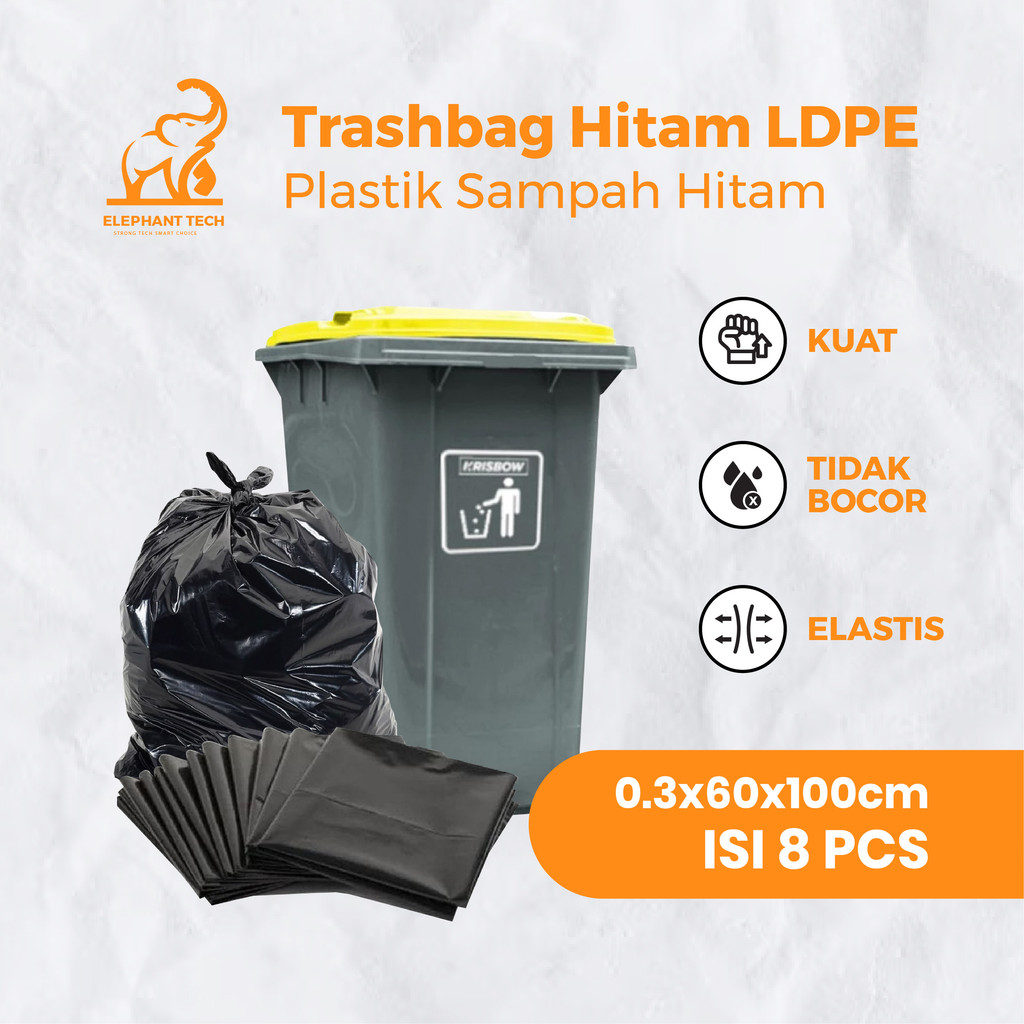 Kantong Plastik Sampah Hitam 60x100 / Trashbag Hitam / Plastik Packing Hitam Ukran 60x100