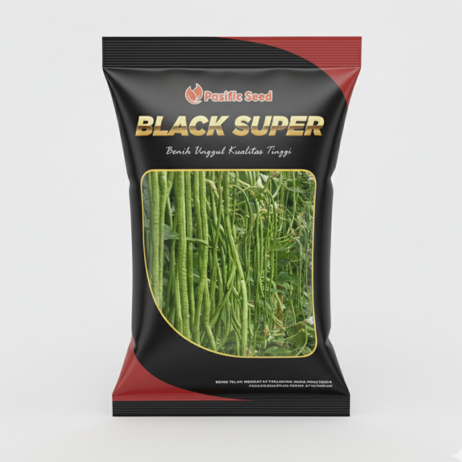 Benih Kacang Panjang BLACK SUPER 500 gram Biji Hitam Moncong Putih Bibit PASIFIC SEED