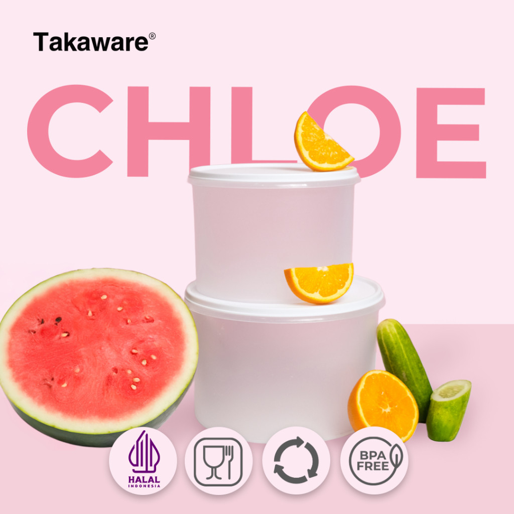 JANGANLIRIK Takaware - Chloe Set 5pcs Wadah Makanan Plastik Food Container - 5000ml