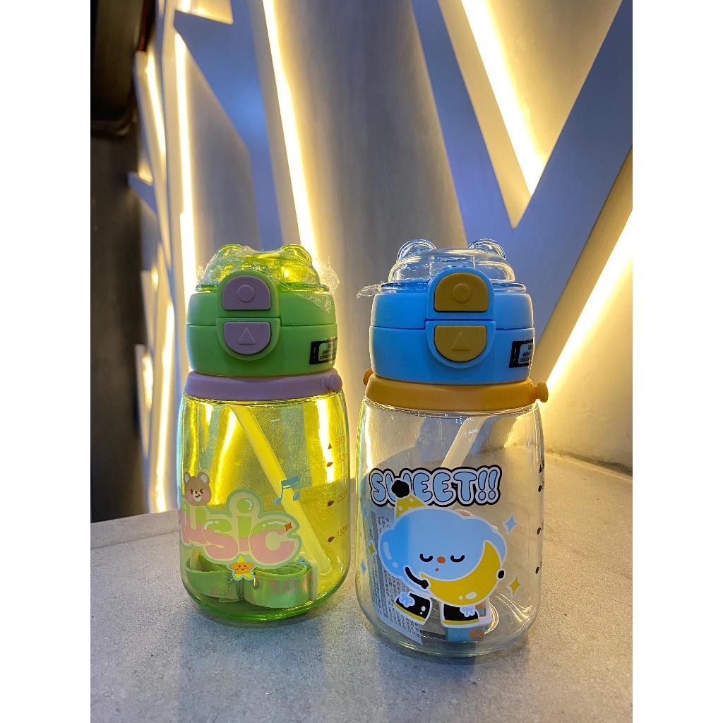 Botol Minum Anak Tali dan Sedotan Botol minum Plastik BPA