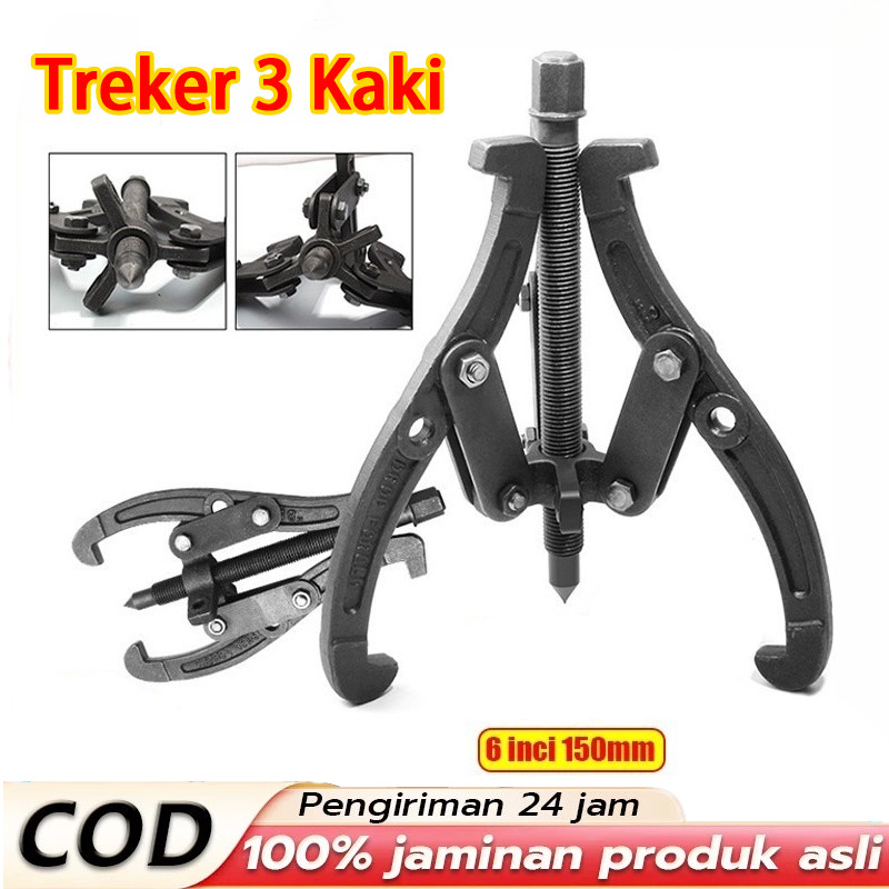 3 Jaw Tracker Treker 3 Kaki 6" Inch Gear Puller Alat Melepas Bearing Traker Multifungsi BahanKuat Pe