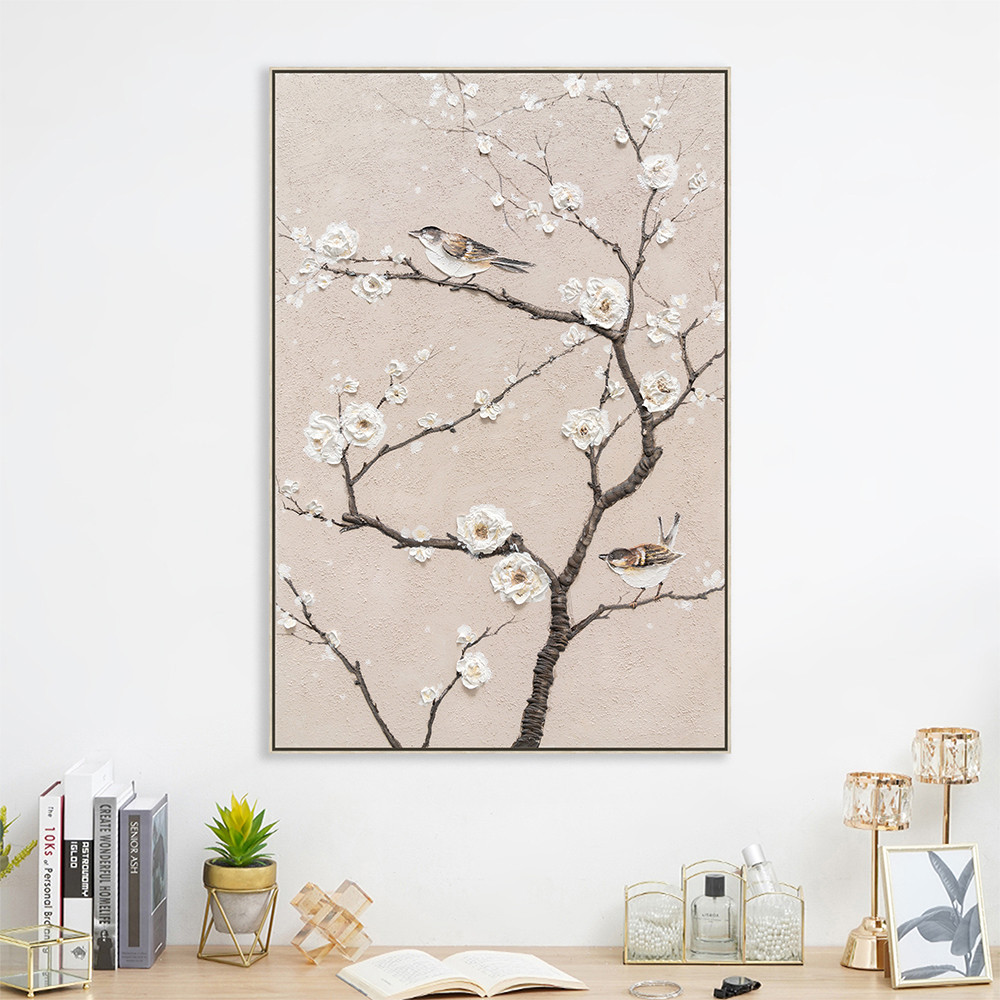 Informa 82.5X122.5 cm Hiasan Dinding Oil Painting Branch - Mix Canvas Wall Art Lukisan Kanvas Wall D