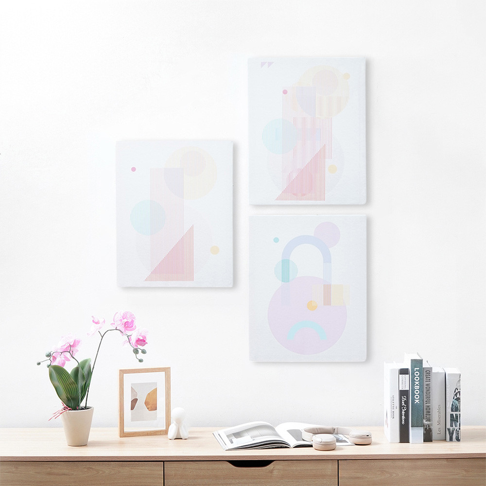 Informa 40X50 cm Set 3 Pcs Hiasan Dinding Kanvas Print Shape X27 Wall Art Decoration Lukisan Canvas 