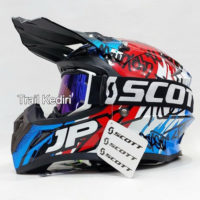 Jpx Cross X6 Black Glossy Fox1 Helm Trail Google - Helm Saja, M