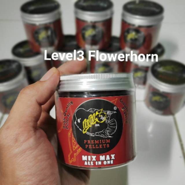 PELET IKAN LOUHAN MIX MAX PELET RED STRONG LEVEL3 100gr Pakan LouhanCOD