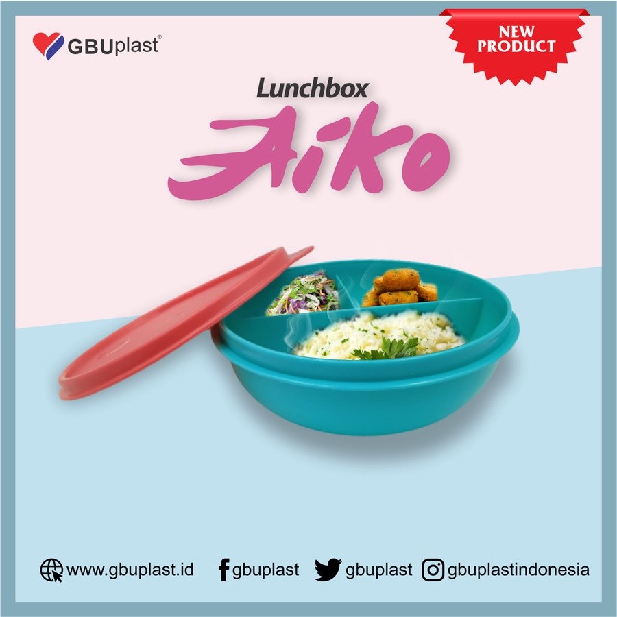 Lunchbox AIKO GBU plast / Tempat Makan / Tempat Nasi / Tempat Sayur