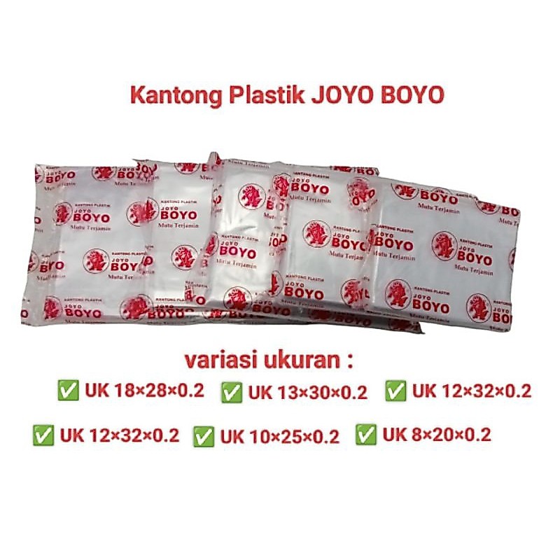 Plastik Boyo Pp Bening Tebal 0,2 Aneka Ukuran Plastik Pp Bening Joyo Boyo