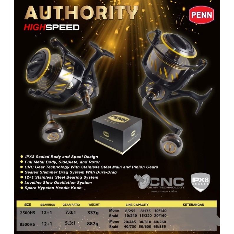 Reel Pancing PENN AUTHORITY High Speed spinning - 2500