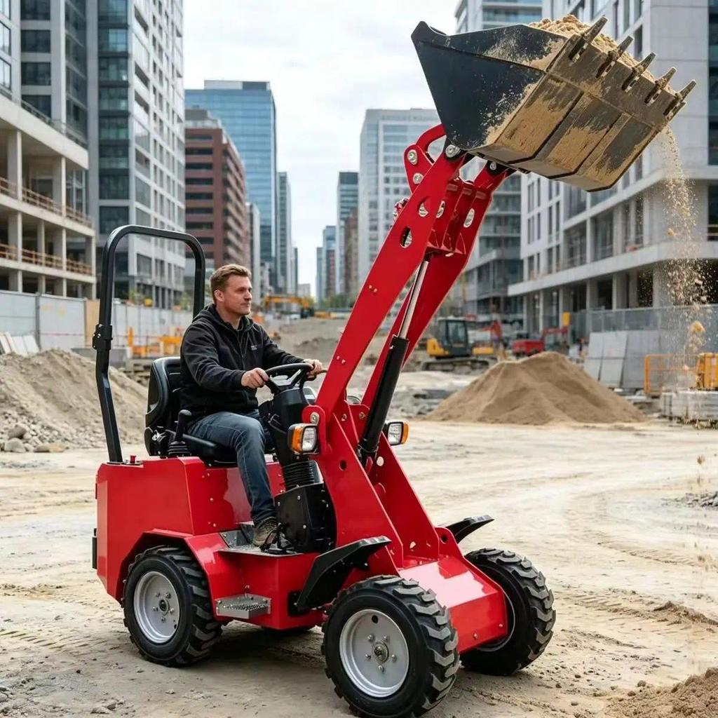 Mini Wheel Loader Compact Front End Loader Small Articulated Loader for Farming Gardening Landscapin