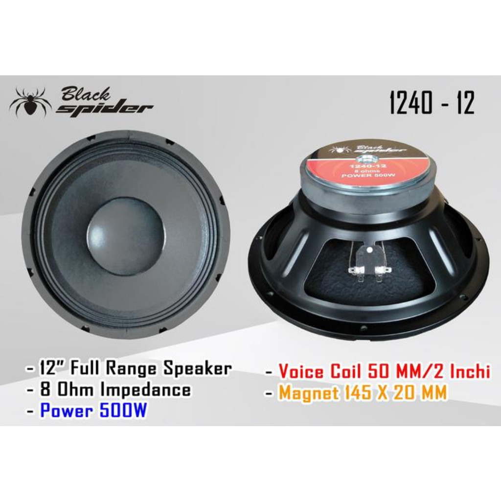 Komponen speaker 12 inch Full range komponen blackspider 12 inch 1240 - 12 original