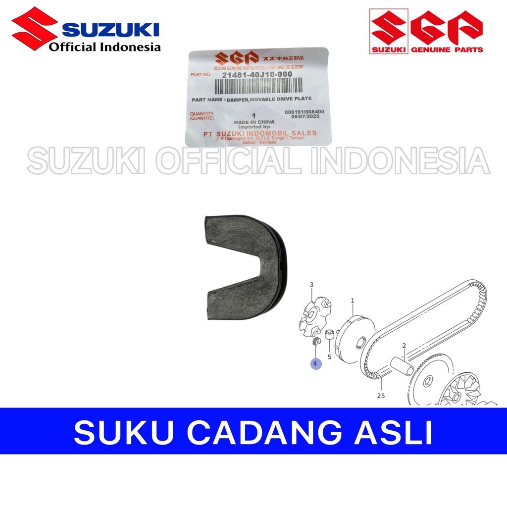 Hazelnuts_Id Slider Clip Rumah Roller Suzuki Address Nex 2 21481-40J10-000 Original Sgp