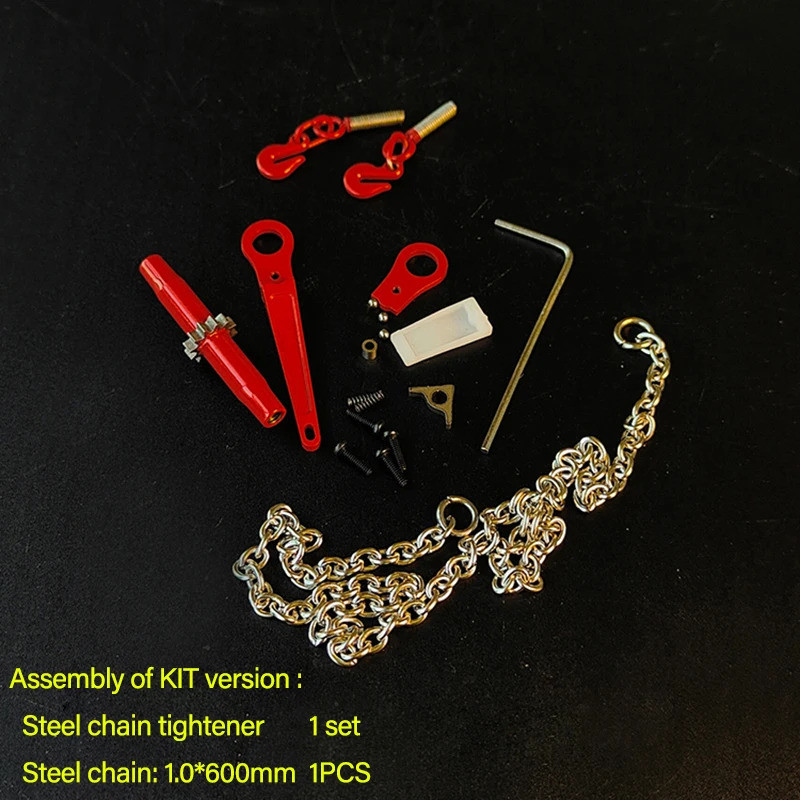 1 Set Tensioner rantai besi simulasi untuk mobil truk RC Tamiya 1/14 untuk Scania, Volvo, dan MAN