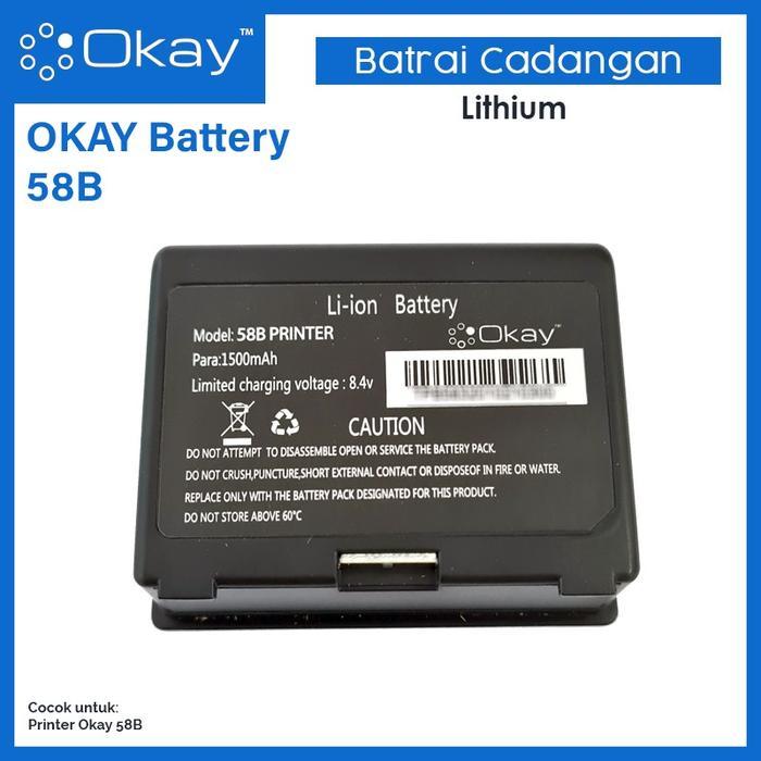 Battery / Baterai Printer Portable Bluetooth Okay 58B / DIGIT 58B - BATRAI OKAY