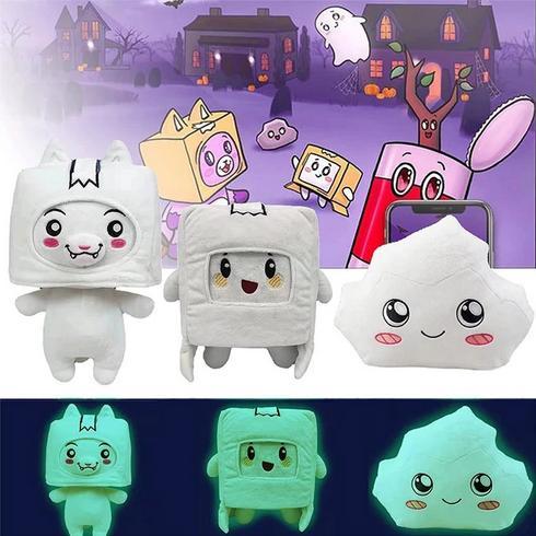 Boneka LankyBox Rocky Foxy Boxy Glow in The Dark Plush Toy Mainan Lembut Anak Hadiah Koleksi