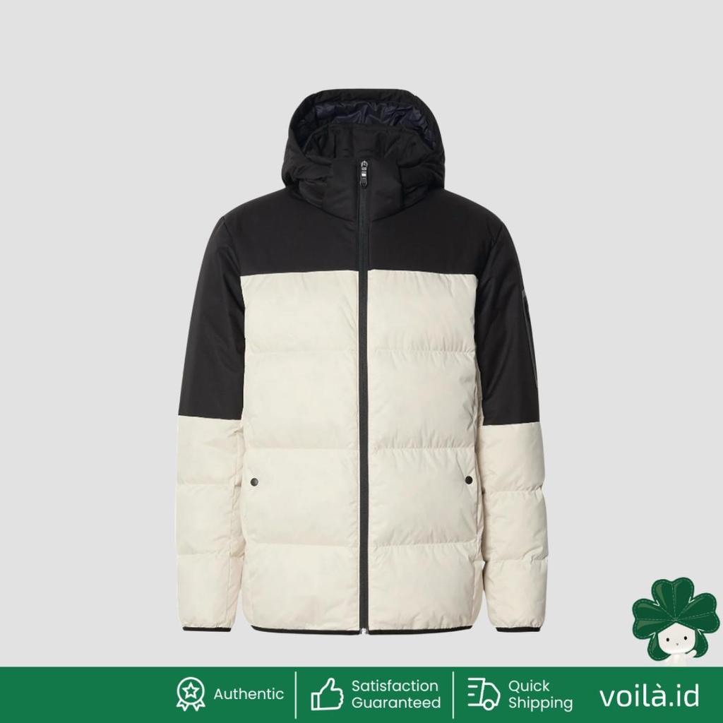 OW_Block-X Water-Repellent Jacket with Down Filling and Detachable Hood Open White