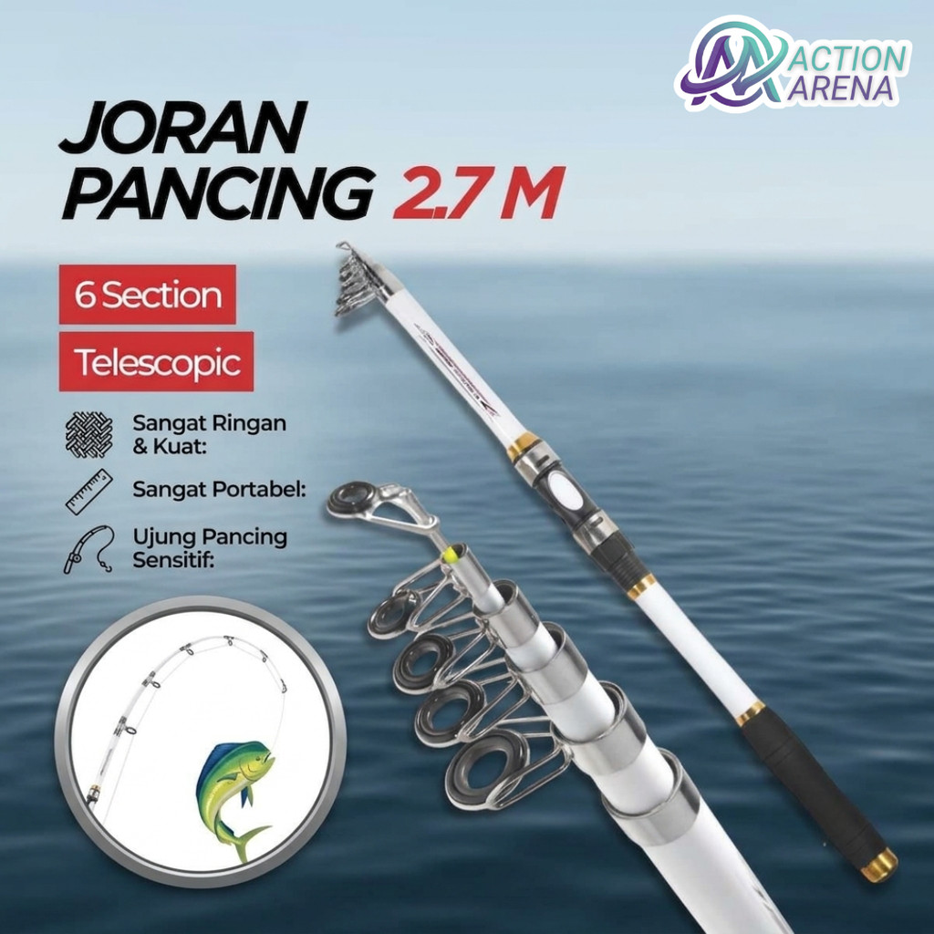 Joran Pancing Antena Portable Carbon Fiber