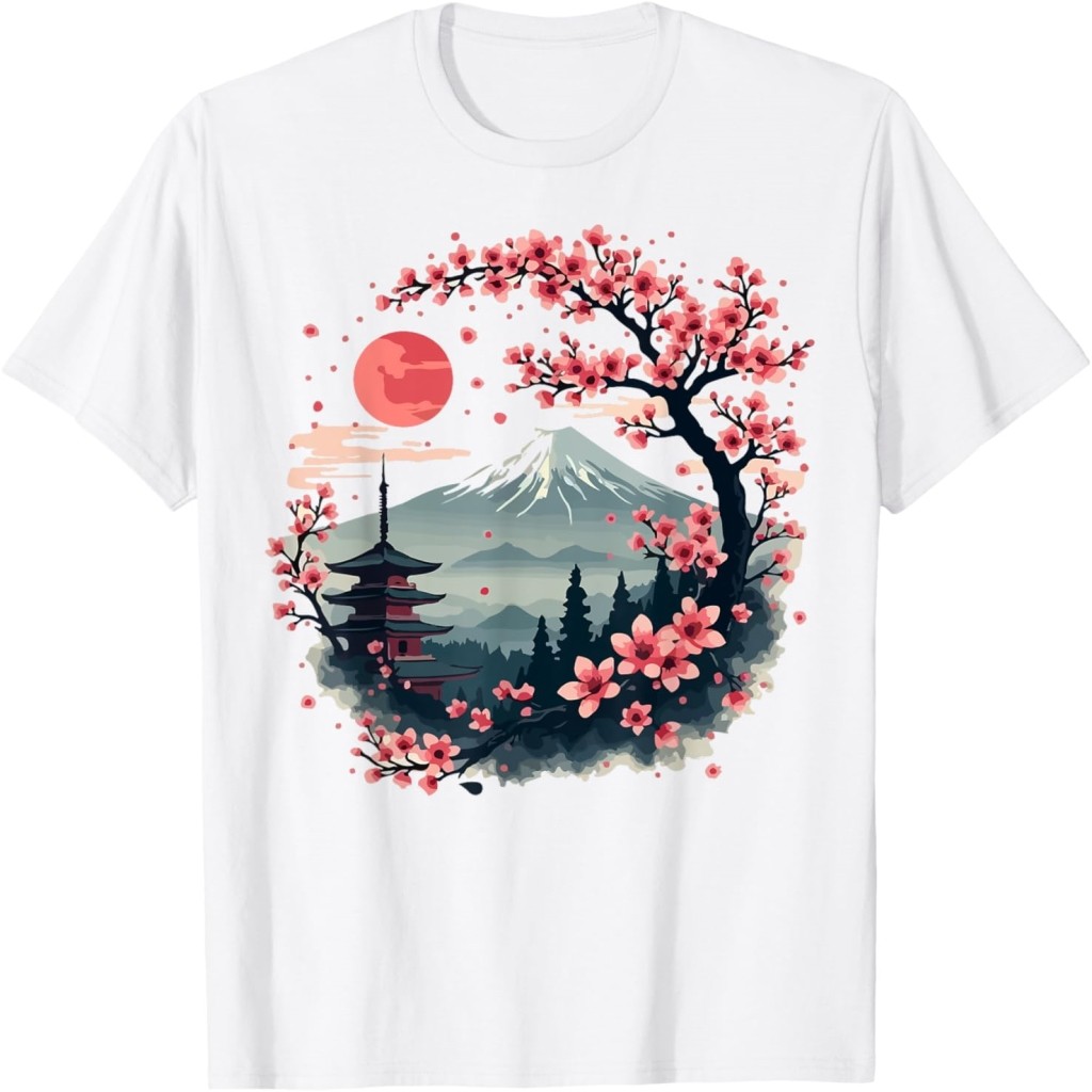 Sakura Bunga Sakura R Vintage Jepang Design Kaos