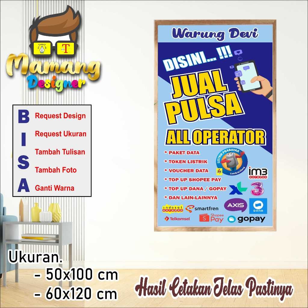 backdrop Spanduk Banner Custom Jualan Pulsa dan Kuota Internet bb