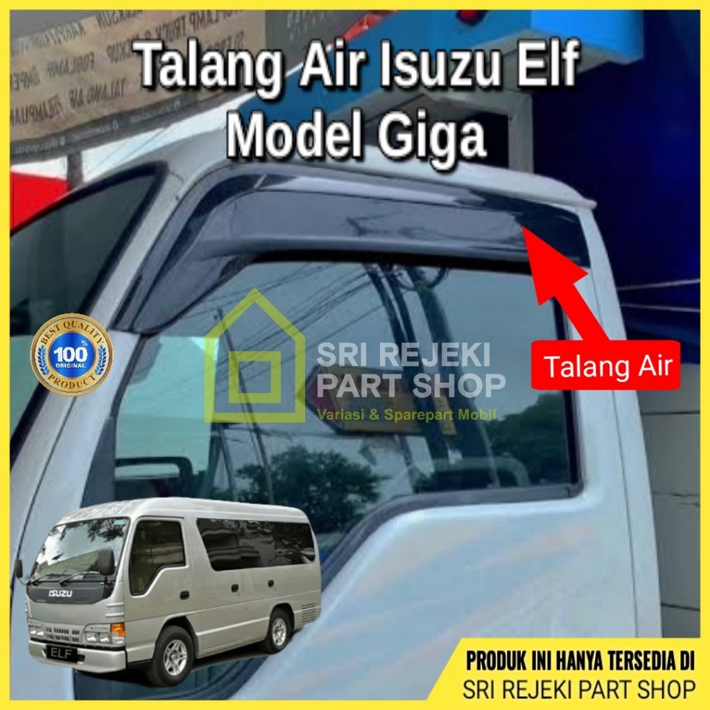 1 Set Talang Air Isuzu Elf Hitam Model Giga List Carbon