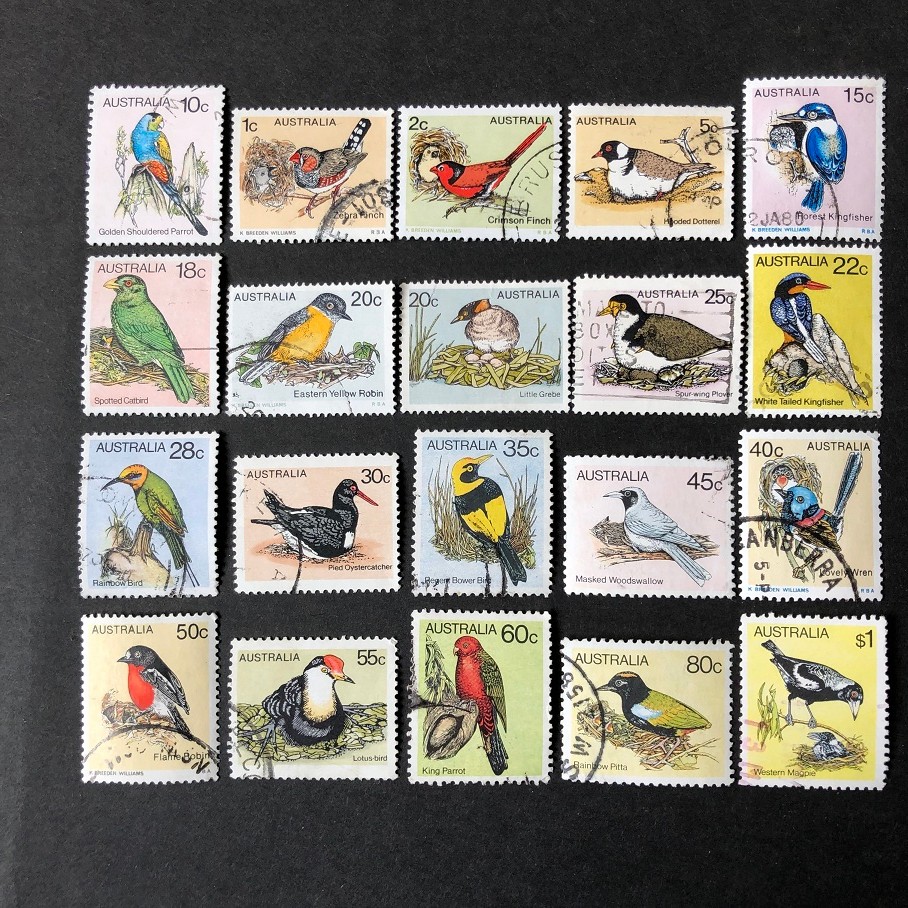 

Australia Post Stamps Postage 1978-1980 Birds Of Australia Full Set 20 Used Collectible Postage Stamps Material For Scrapbooking