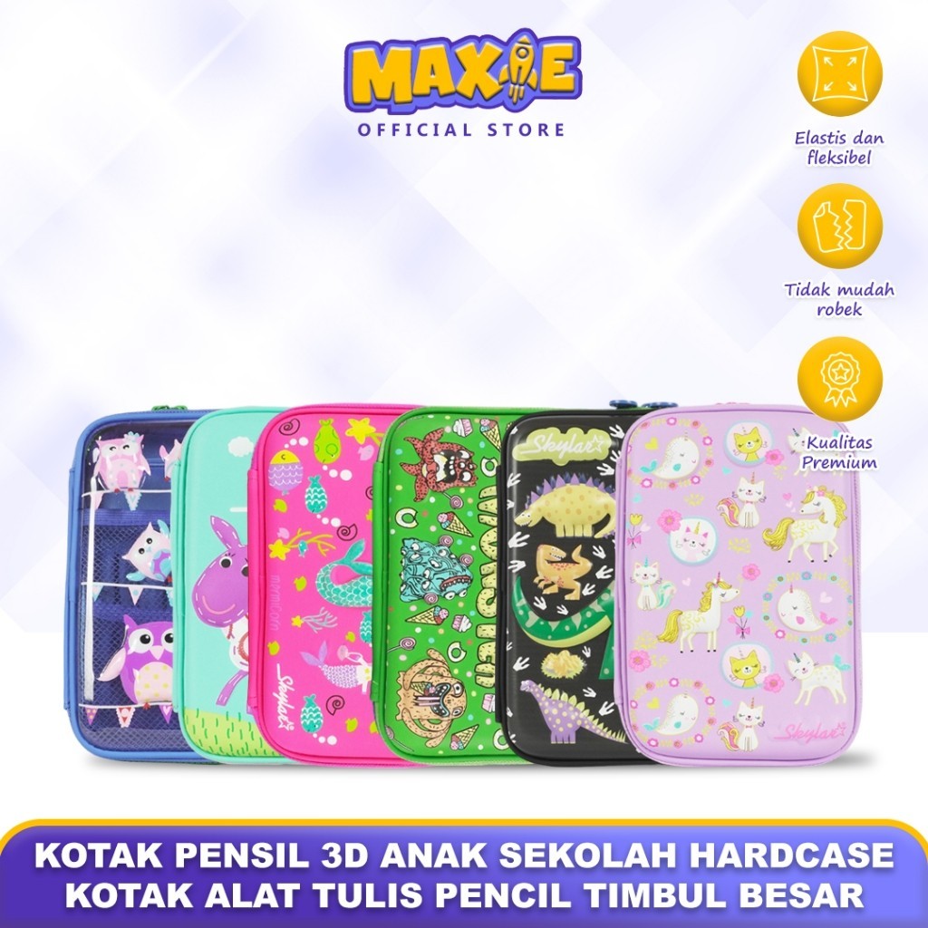 

New Kotak Pensil 3D Anak Sekolah Hardcase Kotak Alat Tulis Pencil Timbul BesarPremium