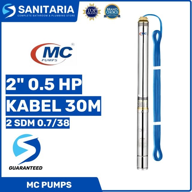 Pompa Satelit MC Pumps 2 inch 0.5 HP KABEL 30M 2 SDM 0.7/38 Sibel / Sumbersible