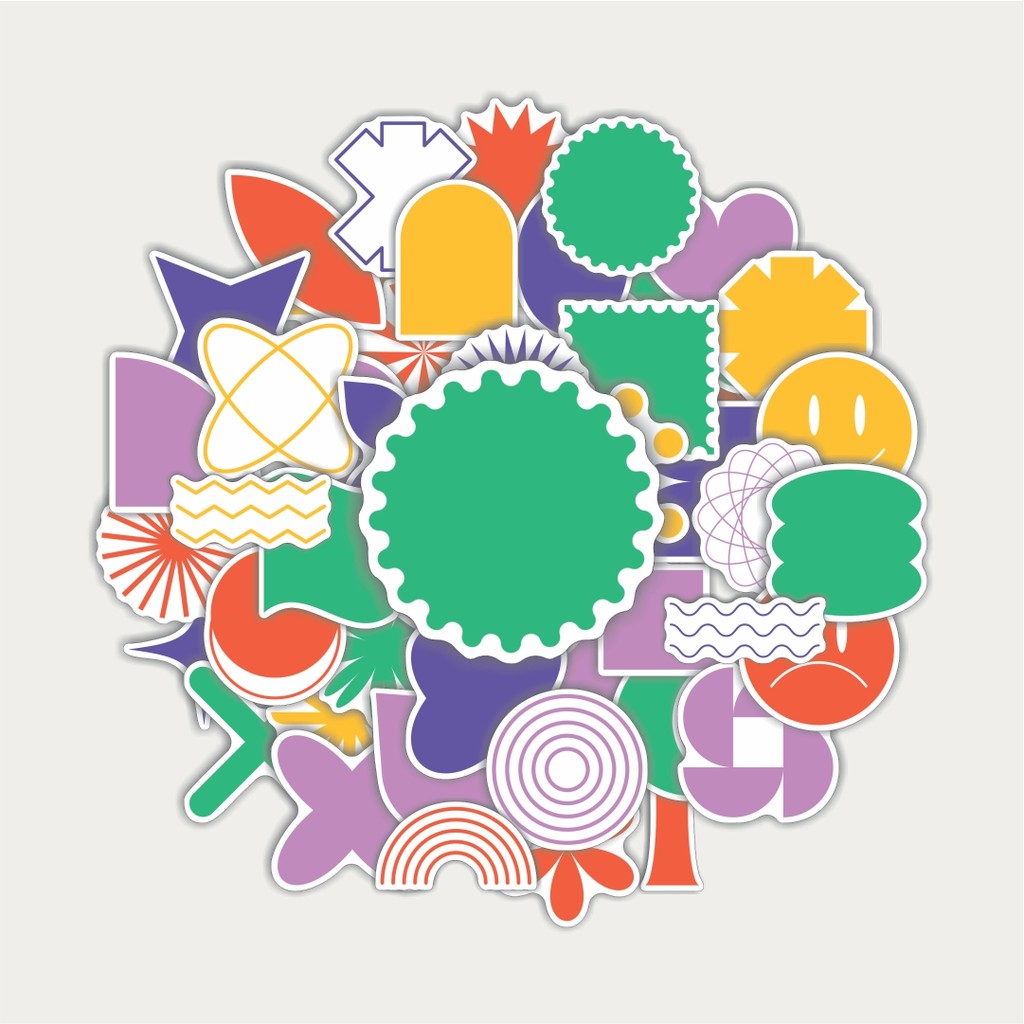 

Sticker Pack Stiker Geometric Brutalist Shape [Bentuk Geometris] | Sticker TUMBLR | Stiker LAPTOP KOPER HELM