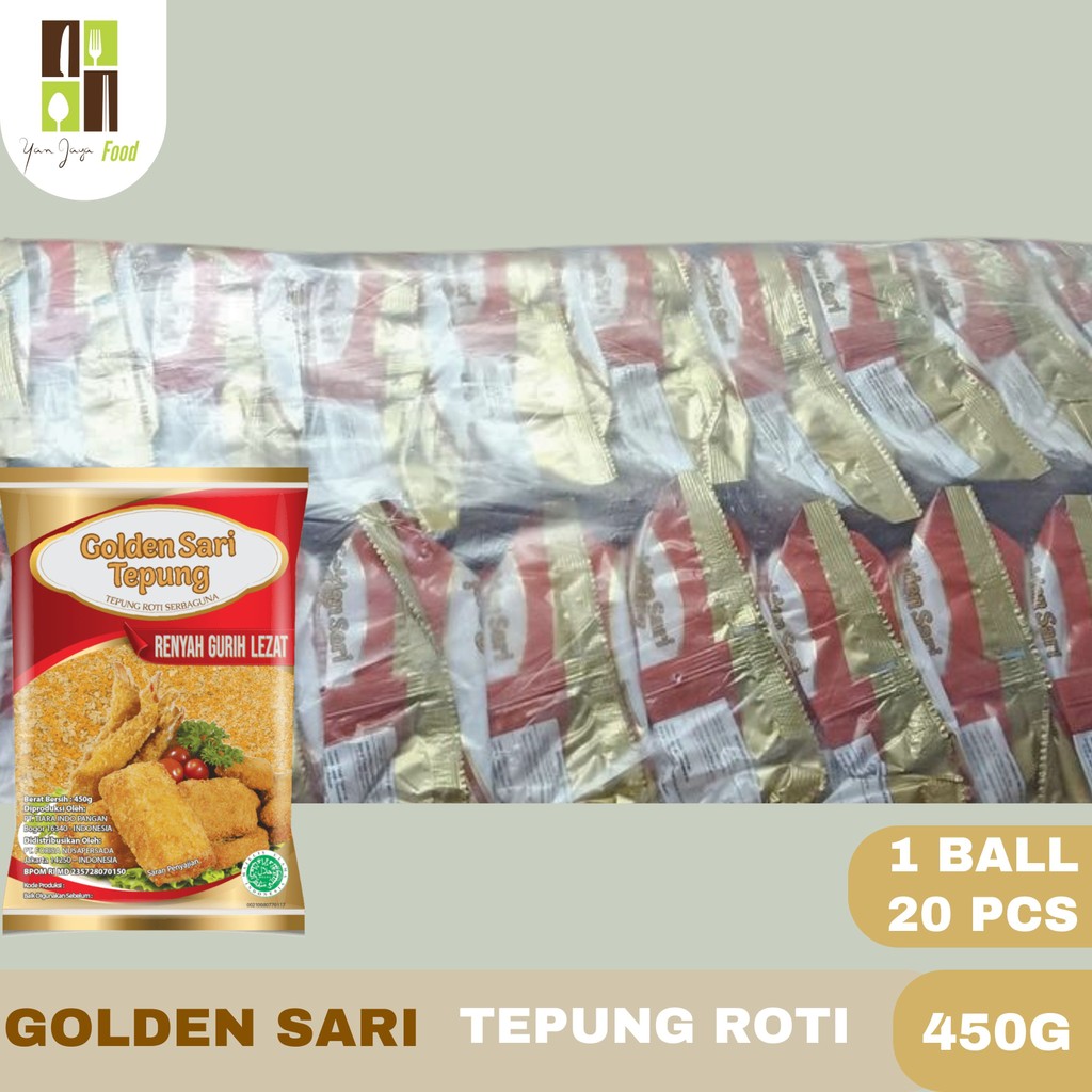 

Golden Sari Tepung 450G -1 Ball / 20 PCS / Tepung Roti Serbaguna / Breadcrumbs / Tepung Mix / Tepung Panir