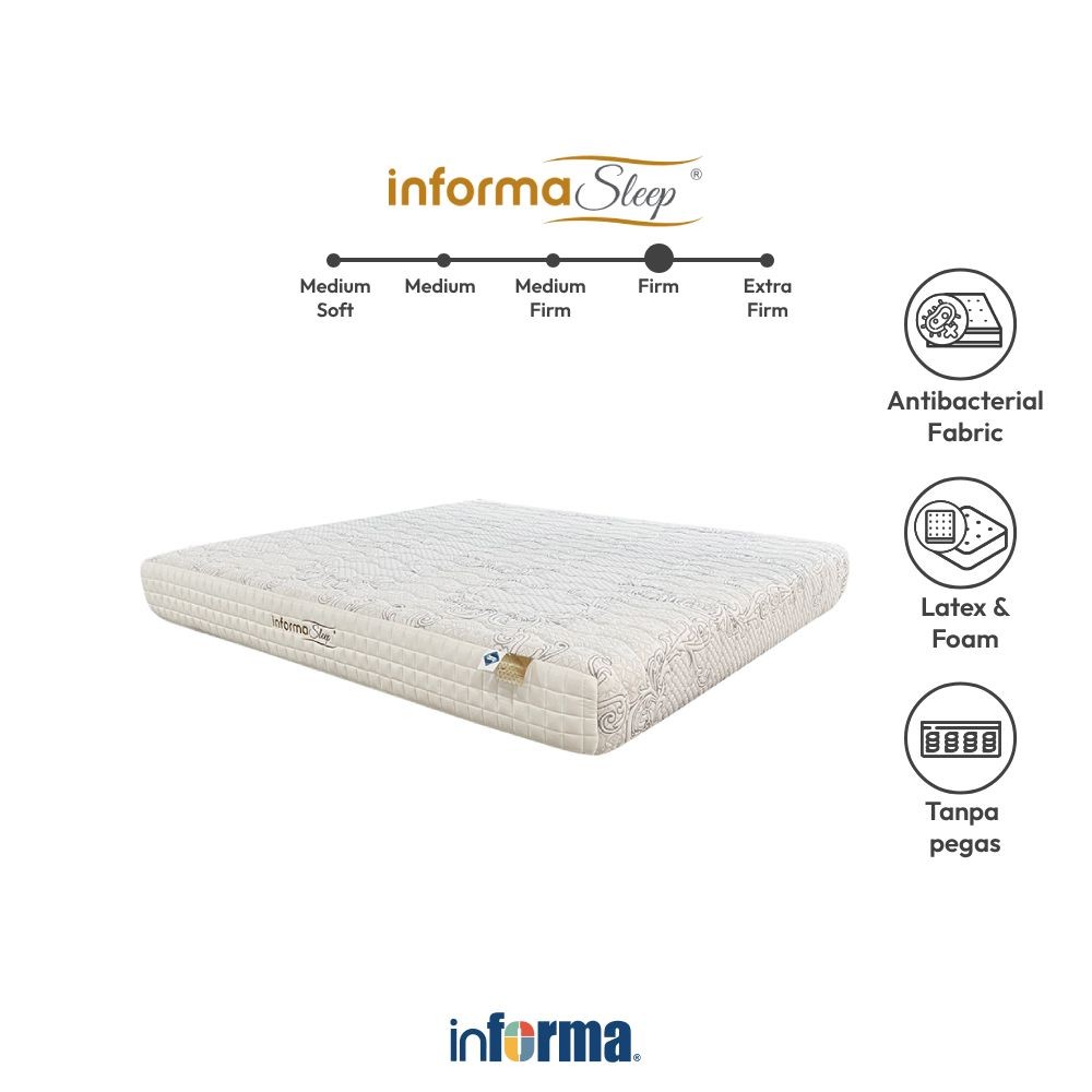 Informa Sleep 180X200X25 cm Sanipedic Kasur Latex Hard Foam - Putih Barstool Bar Stool Bangku Minima
