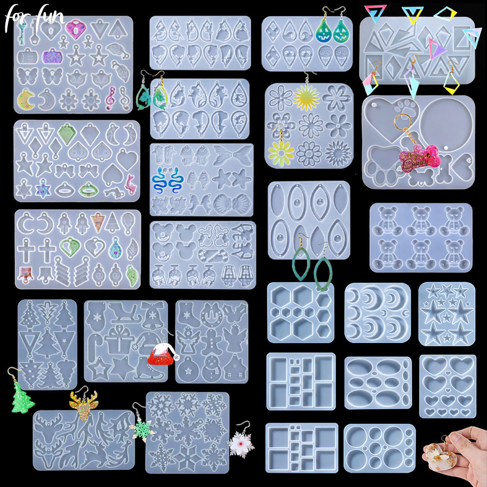 

For Fun Earring Pendant Silicone Mold Epoxy Resin Jewelry Making Molds DIY Charms Keychain Mould Mixed Style Creative Handicraft