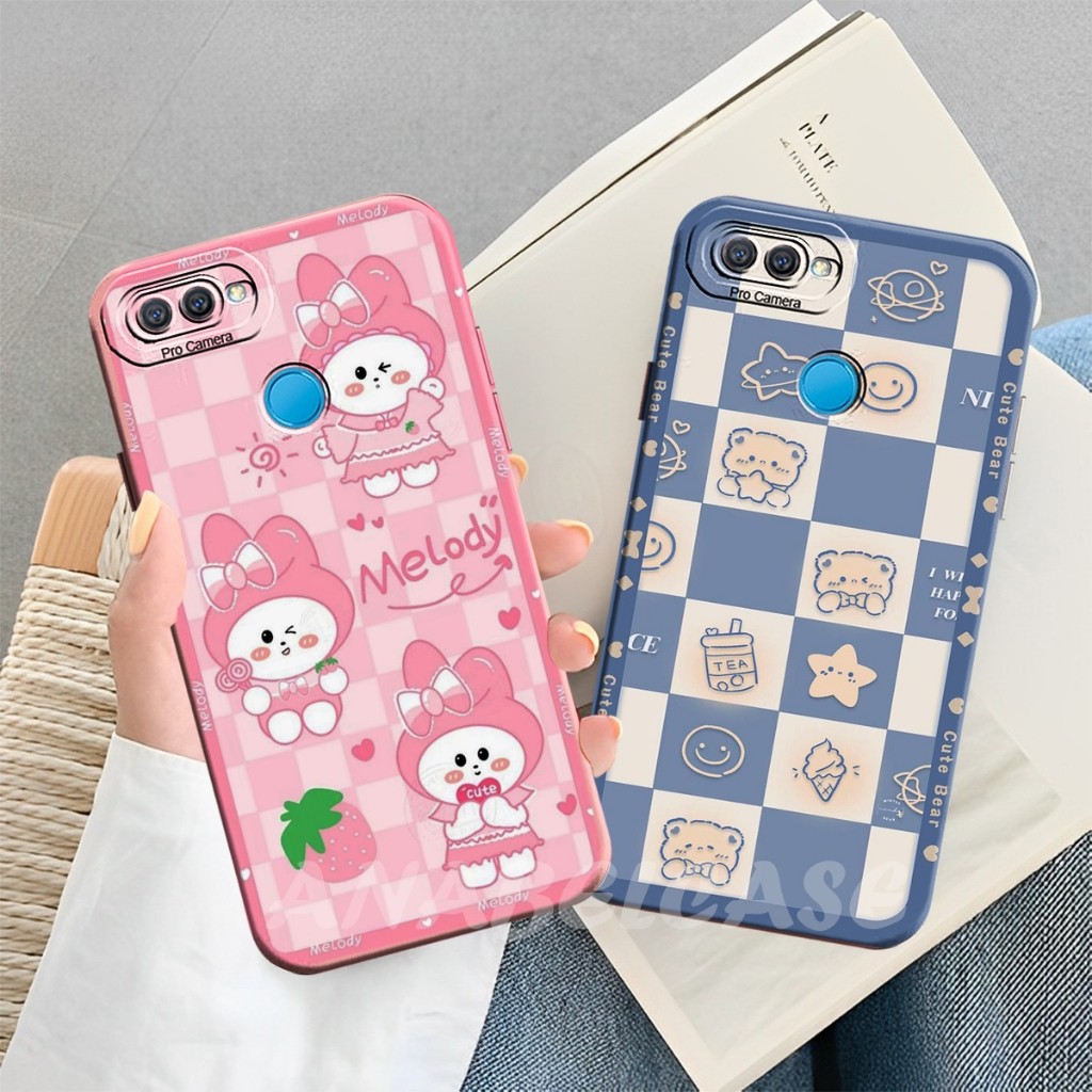Softcase OPPO A5S/A12/ A7/A11K/OPPO F9/REALME 2 PRO Motif Walpaper Kotak Kotak Cute  - Case Oppo - c