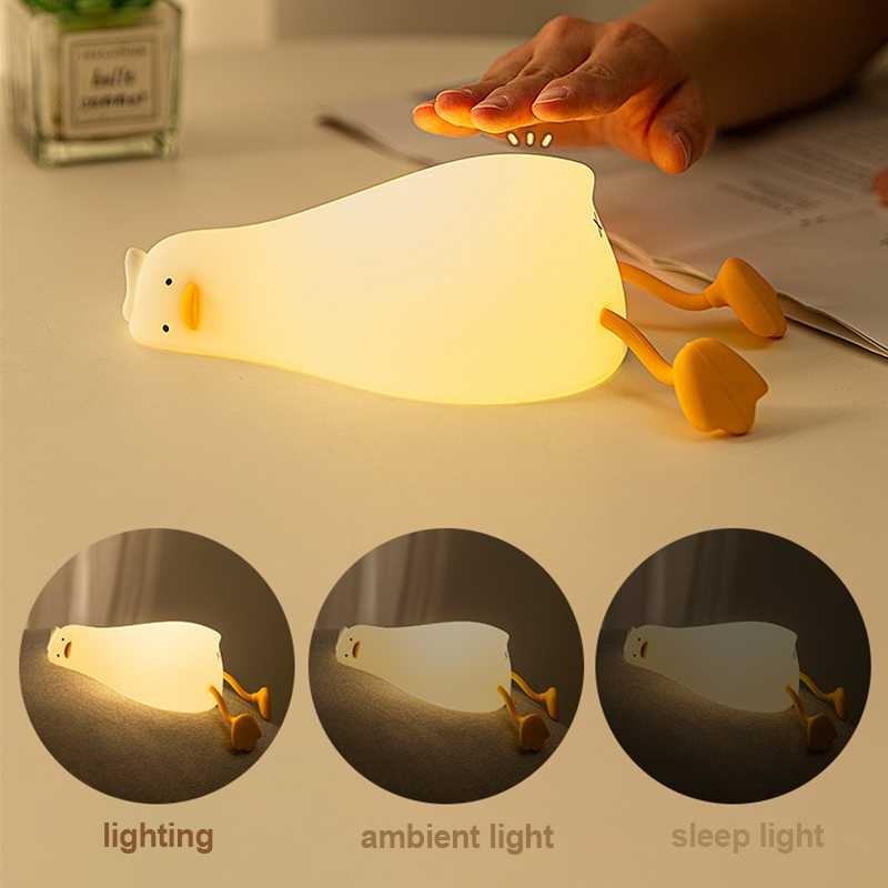 DADA Duck Lampu Tidur LED Bebek Squeeze Phone Holder Warm White 1W - K-1096 -HR