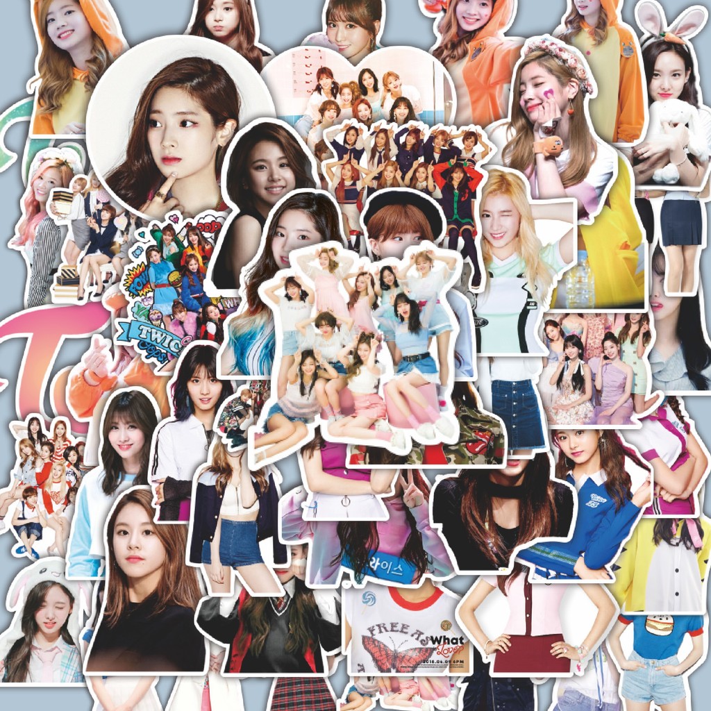 

100PCS Lucu Stiker Twice Girls Band Stiker Aesthetic Stiker Anti Air Stikers Berperekat Waterproof sticker decal buat Motor Helm Buku Journal Koper Casing HP Laptop Botol Minum Hadiah anak