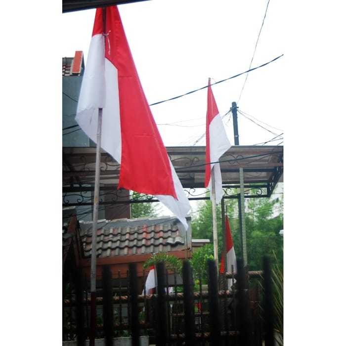 Tiang Bendera Galvanis + 1 Bendera Merah putih / CCTV - Wifi - Tiang Antena Multi Fungsi u/ Perumaha