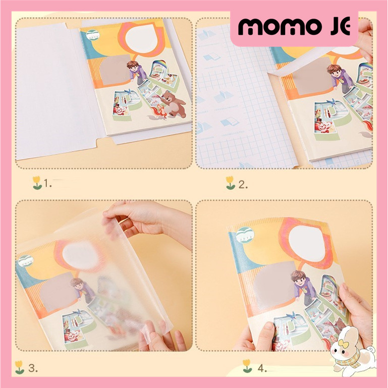 

MOMO JE S6665 Film Pelindung Buku Sampul Buku Tahan Air Sampul Buku Sekolah Sampul Buku Plastik Cover Buku Anti Air