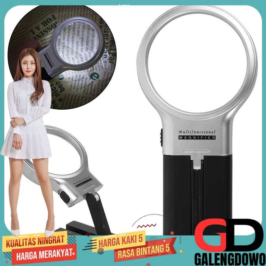 

FOX Kaca Pembesar Lipat Foldable Magnifying Glass with 2 LED 63mm 3X - TH-7006