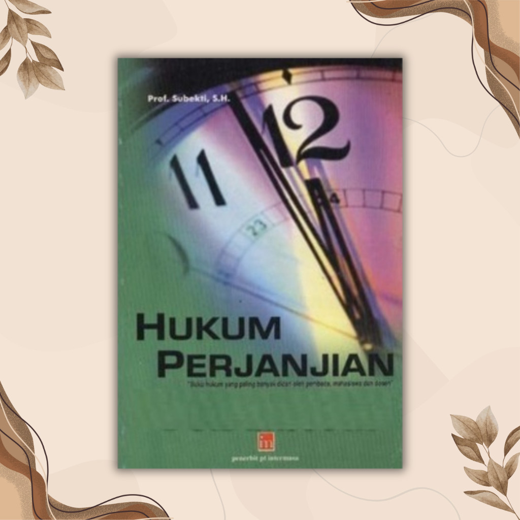 Buku Hukum Perjanjian - Subekti | Buku Hukum Kontrak | Hukum Perjanjian | Buku Original Perdata
