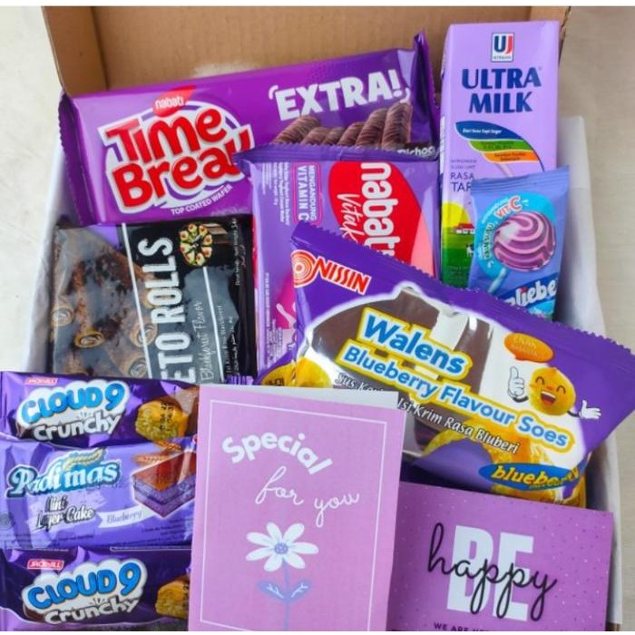 

Pastel Snack Box Kado jajan hampers Snackbox Hadiah Wisuda Ulang Tahun - Ungu, NoPlaroid&Stker