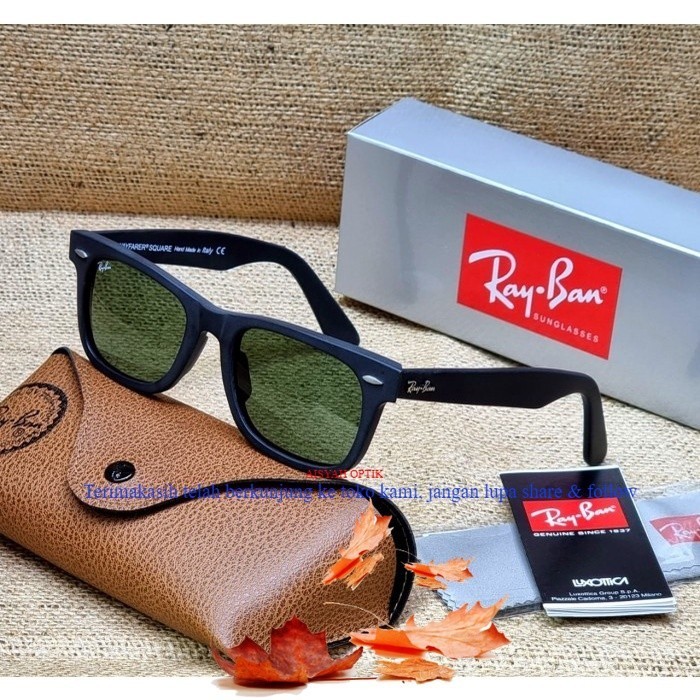 cod kacamata sunglasses rayban wayfarer RB2151 Square size 52 Fullset - Hitam Doff