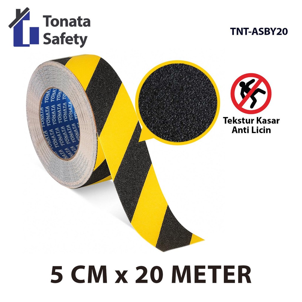 

Anti Slip Tape Tonata / Lakban Anti Licin Kuning Hitam 5 cm x 20 Meter