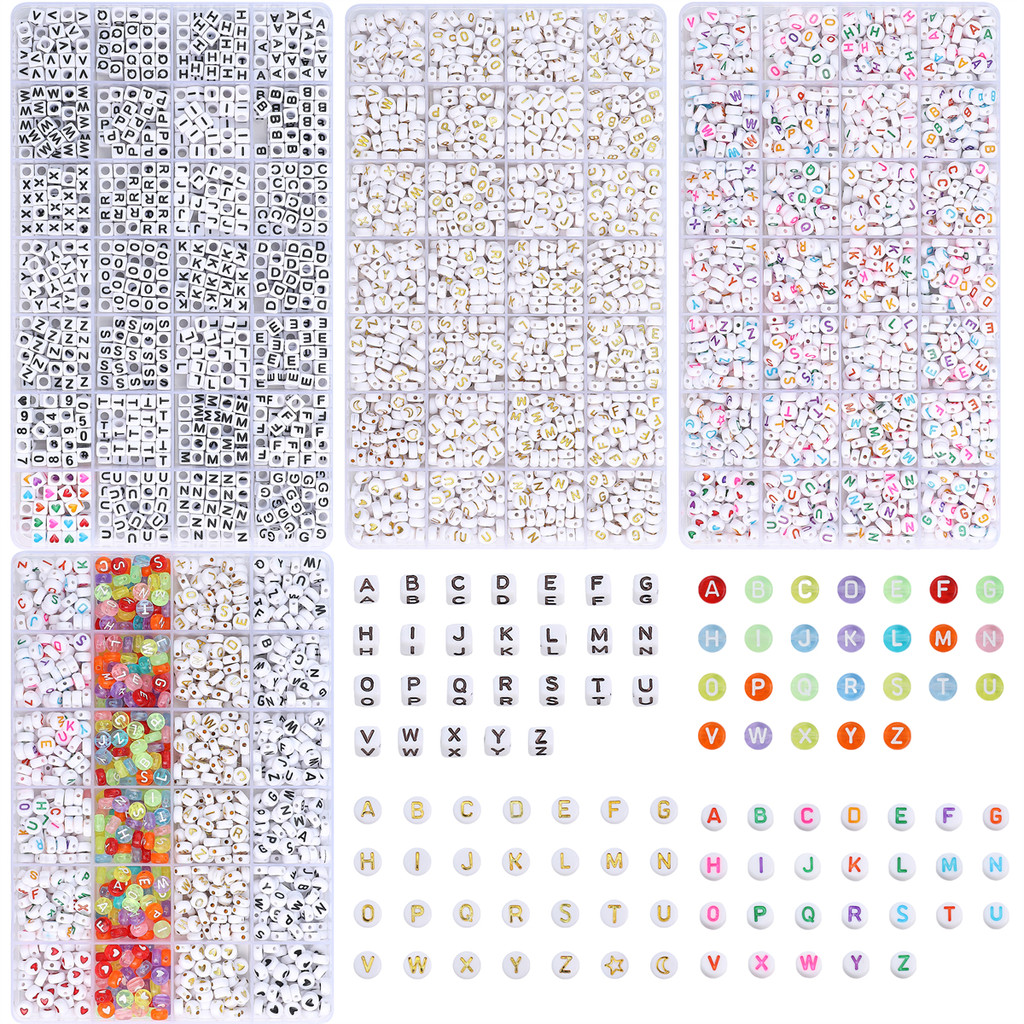 

Multipurpose Acrylic Beads Kit - 6x6mm/4x7mm Number/Heart/Alphabet Charms for Jewelry, Keychains & DIY Crafts, Creative Choice