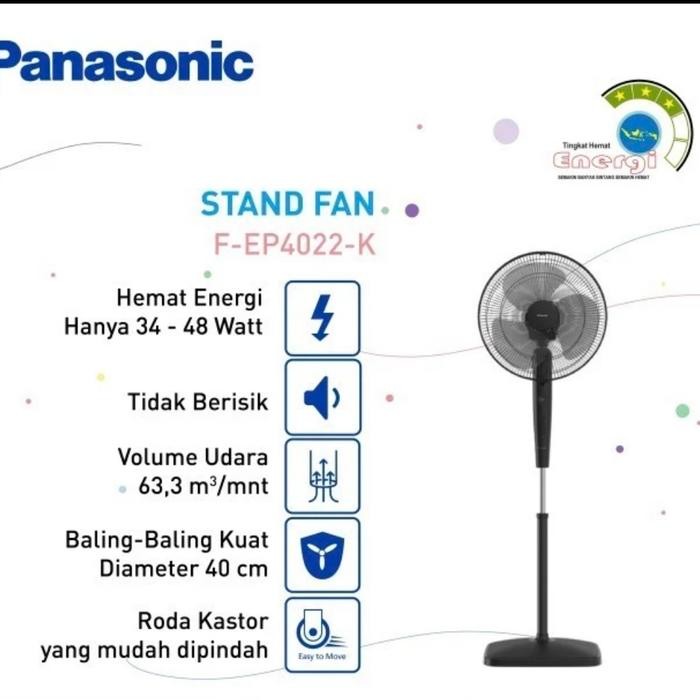 Panasonic F-EP4022 Kipas Angin Berdiri - Putih Hitam