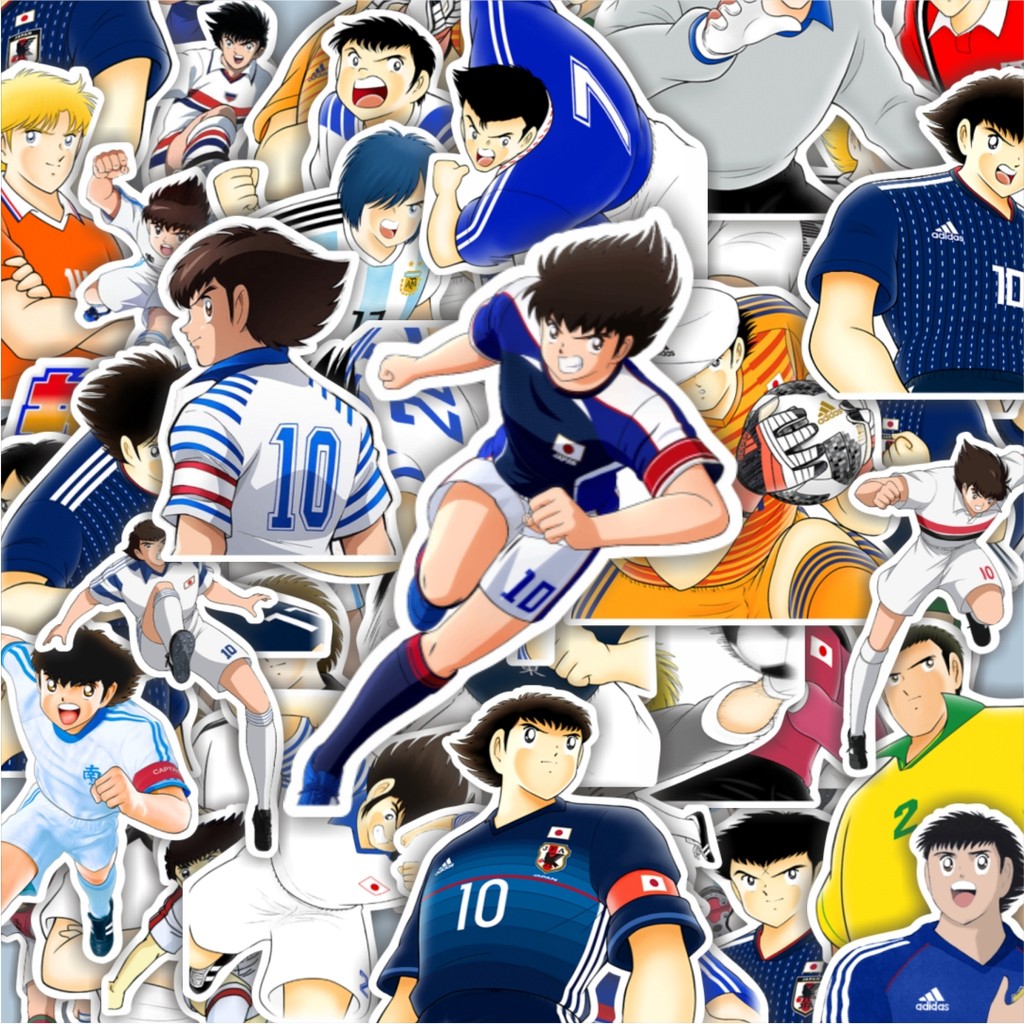 

100PCS Lucu Stiker Kartun Captain Tsubasa Stiker Aesthetic Stiker Anti Air Stikers Berperekat Waterproof sticker decal buat Motor Helm Buku Journal Koper Casing HP Laptop Botol Minum Hadiah anak