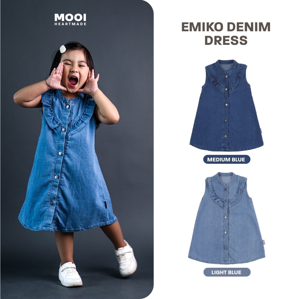 JOVSHOP Mooi Dress Jeans Anak Emiko Denim Dress